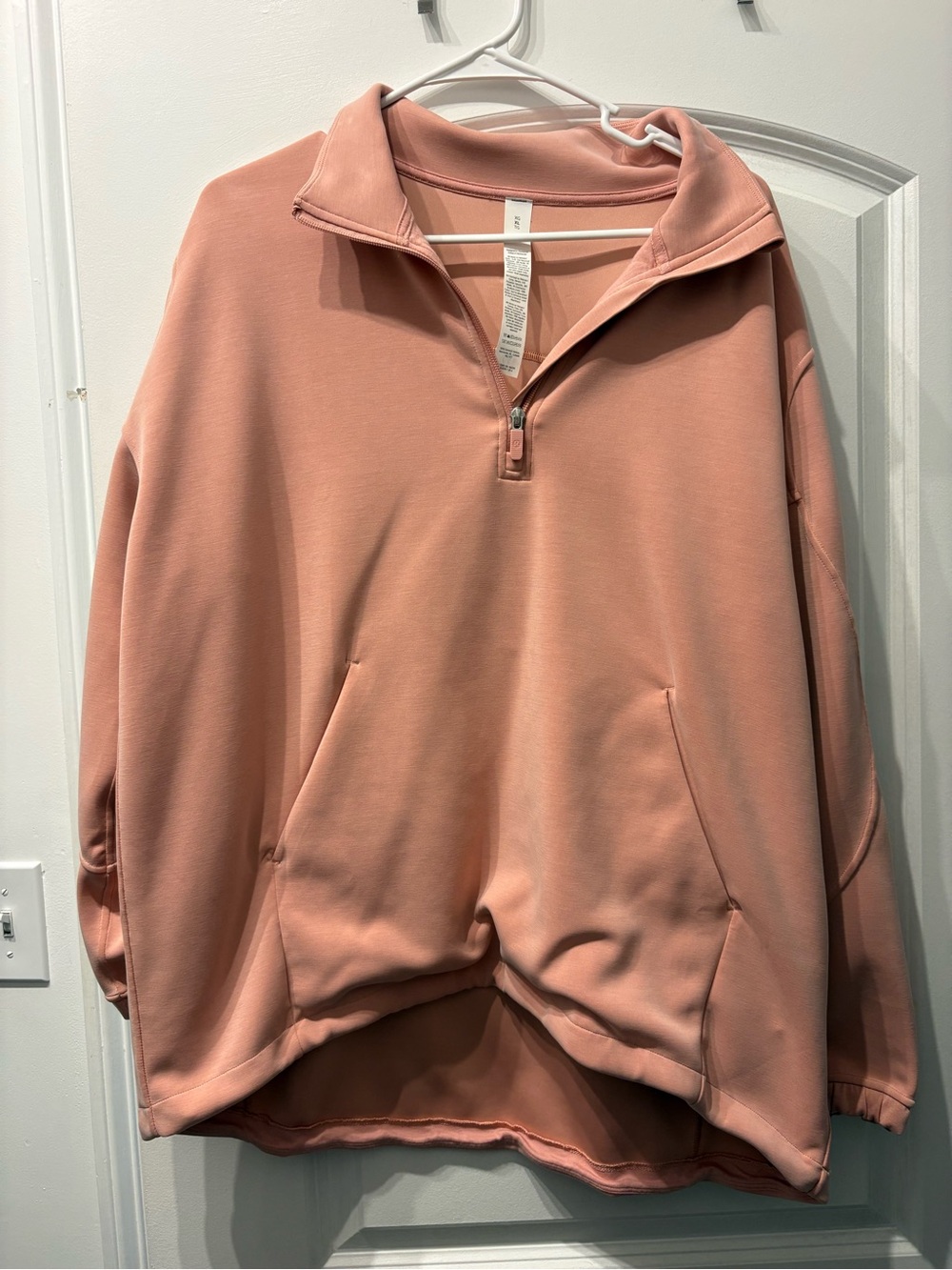 Lululemon Women's Quarter-Zip Pullover Sweater - Dusty Rose size Xl